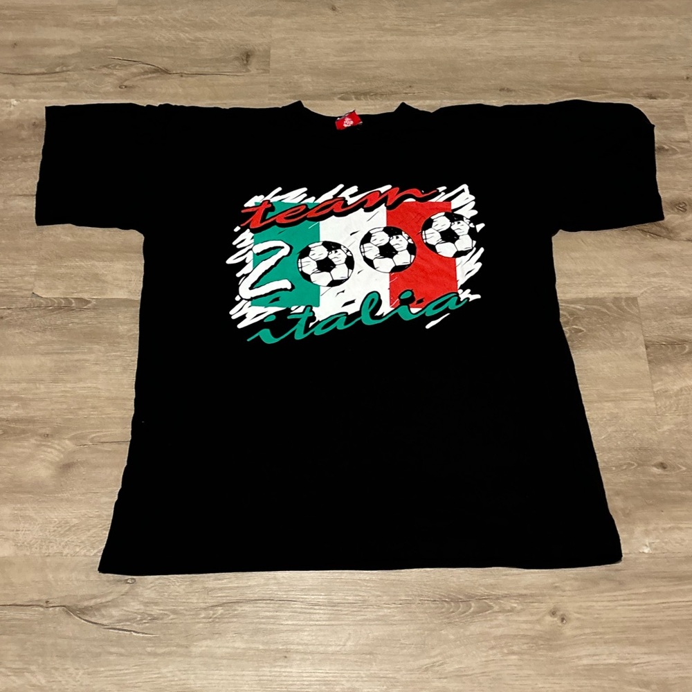 Italy Vintage Euro 2000 Men’s Black T-Shirt